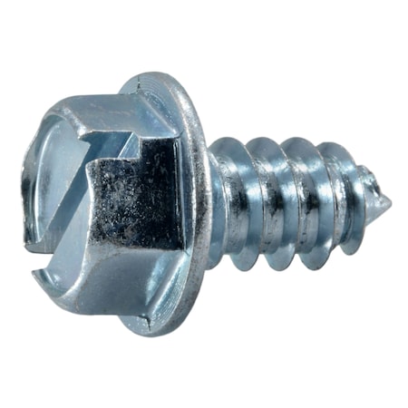 Midwest Fastener Sheet Metal Screw, 3/8" x 3/4 in, Zinc Plated Steel Flange Hex Head Slotted Drive, 8 PK 38242
